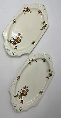 Buy Vintage Art Deco Staffordshire China Serving Platter/sandwich X2 • 18£
