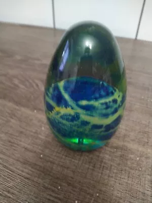 Buy Egg Shape Mdina Natural Swirling Design Glass Paperweight Ornament • 2.99£