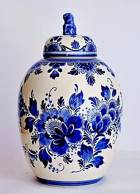 Buy Royal Delft Sphere Shaped Lidded Vase Ginger Jar - Hand Painted Excellent • 123.29£