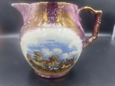 Buy Vintage GRAY'S POTTERY (England) Copper Pink Lusterware DICKEN'S DAYS Pitcher • 18.91£