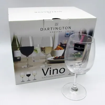 Buy Set Of 6 Dartington Crystal  Vino  All Purpose Wine Glasses 34cl - Boxed New • 16£