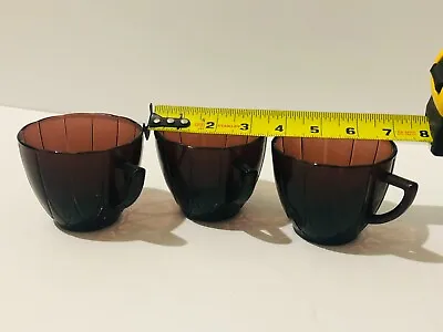 Buy Set Of 3 Vintage Hazel Atlas Amethyst Depression Glass - CoffeeTea Cups  • 17.37£