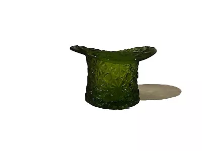 Buy Vintage Top Hat Daisy Button Green Pressed Glass Vase/toothpick Holder 3.5  Tall • 10.37£
