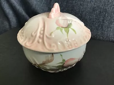 Buy Small Vintage Ceramic Floral Trinket Box/Bowl By Blakeney. Pinks/Green/White. • 8.50£