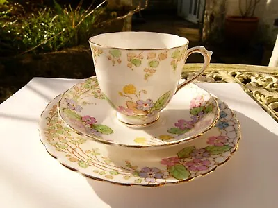 Buy Vintage 1930's Tuscan Plant China C7340 Floral - Trio, Cup, Saucer And Tea Plate • 19.99£