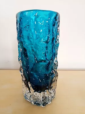 Buy Whitefriars Medium Blue Bark Vase - Geoffrey Baxter • 100£
