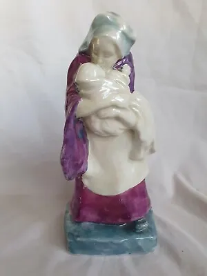 Buy Arts And Crafts Pottery Figure Of A Woman Craddling Baby, F Claydon, Circa 1920, • 90£
