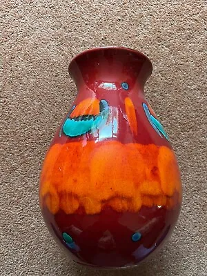 Buy Beautiful Poole Pottery Volcano Design Large Classic Shape Vase 25cm. Pre-loved. • 65£