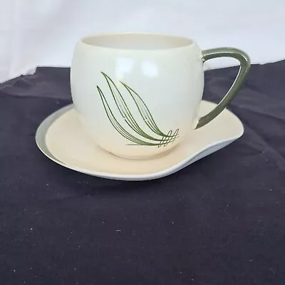 Buy CARLTON WARE WINDRUSH WINDSWEPT GREEN PATTERN 2403 1950's CUP AND SAUCER • 7£