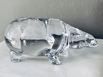 Buy Rare Daum France Large Crystal Art Glass Hippopotamus Vintage Sculpture • 260.49£