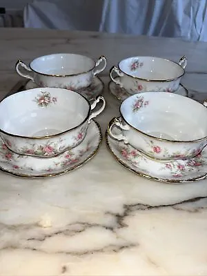 Buy Royal Albert Paragon Victoriana Rose Soup Cup And Saucer X 4, Fine Bone China • 15£