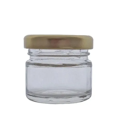 Buy Round Jars Glass Mini Jam Honey Favours 1oz 28ml With Lids • 48.95£