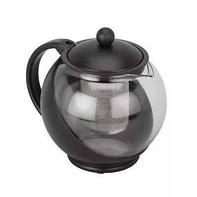 Buy Black Tea Pot With Loose Tea Leaf Infuser Strainer Basket 1250ml Upto 5 Cups Tea • 15.05£