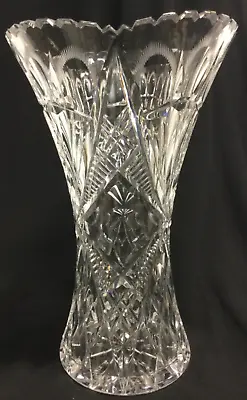 Buy Vintage Czech Bohemia Style Lead Crystal Cut Glass Vase Decorative Glassware • 40£