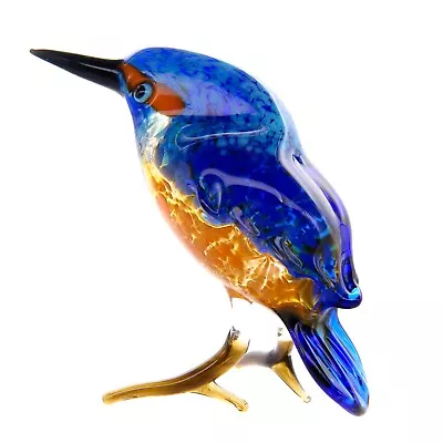 Buy Kingfisher Bird Figurine Hand Blown Art Glass Murano Handmade Miniature Animals • 36.58£