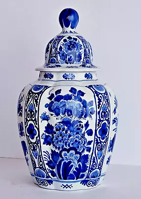 Buy Royal Delft Porceleyne Fles Ginger Jar Lidded Vase Excellent - The Original Blue • 151.28£