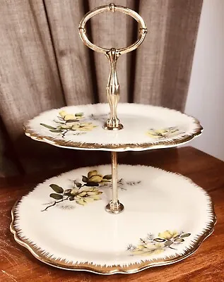 Buy Royal Winton Grimwades ~ Beautiful Yellow Flower 2 Tier Cake Stand Afternoon Tea • 12£