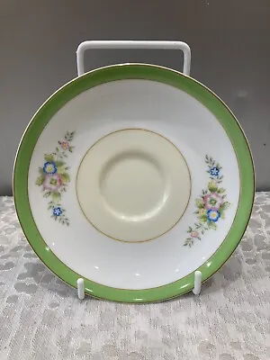 Buy Vintage Noritake Green Floral With Gold Edging China Saucer VGC Made In Japan • 3.50£
