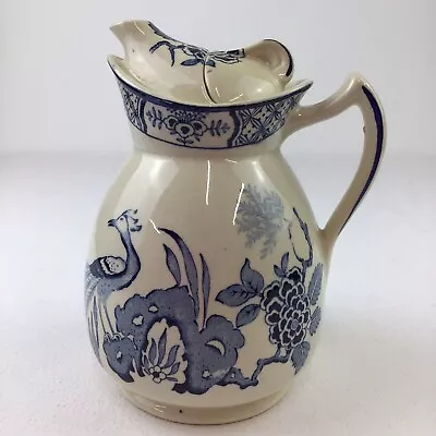Buy Bursley Ware Yuan Pot Jug Teapot Lidded Cream Blue Cosy 1930s 1 Pint Floral Bird • 44.95£