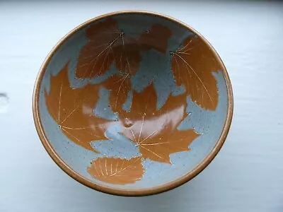 Buy Chris Boddy Rother Valley Studio Pottery Earthenware Bowl Real Leaf Pattern 4.5  • 12.99£