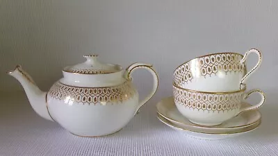 Buy CRESCENT CHINA - GEORGE JONES TEAPOT 85mm HIGH + TWO CUPS & SAUCERS • 7.99£