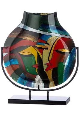 Buy Giant! 40cm Picasso Celebration Art Glass Abstract Faces Vase/Stand • 159.99£