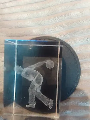 Buy Bowler Laser Etched Glass Paperweight • 6£