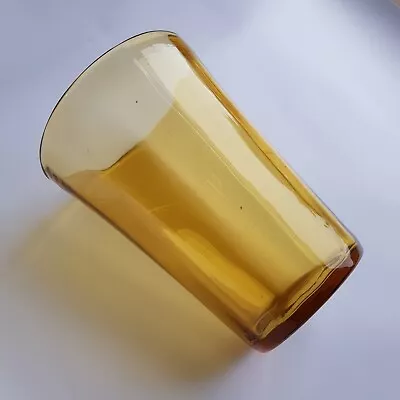 Buy Whitefriars Retro Yellow Amber Art Glass Vase Pot 6  Vertical Ribbed British VTG • 40£