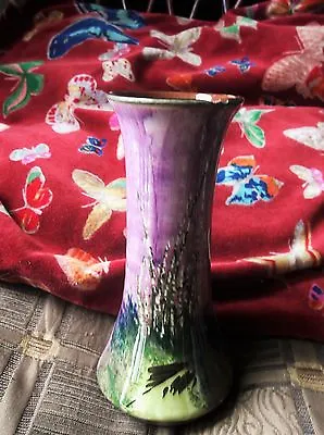 Buy Lovely Old Devon Ware Lilac Green High Glaze Handpainted Ferns Vase 7.5  265 • 19£