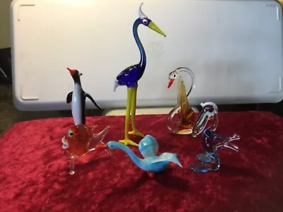 Buy  6 Assorted Murano Glass  Animals Perfect Condition From Italy. • 28£