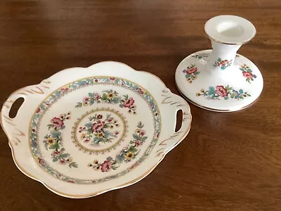 Buy Coalport Ming Rose Candlestick & Oval Dish With Handles • 6£