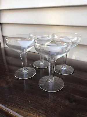 Buy Set Of 4 Vintage Retro 1950s Mid-Century Mod Hollow Stem Wine Champagne Glasses • 33.57£