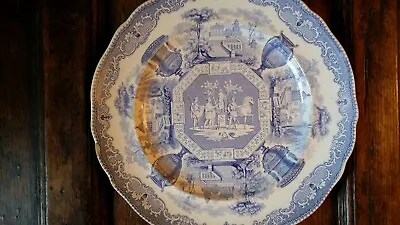 Buy 1840 Antiques Pattern Stone China Antique Blue & White Transferware Plate • 19.95£