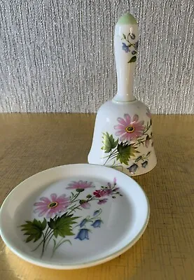 Buy China Bell & A Pin Dish Crown Staffordshire Wild Flowers Pattern Perfect • 8.99£