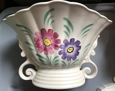 Buy Vintage Wade Pottery Large Painted Flower Posy Vase Handled Bowl 28cm • 18.95£