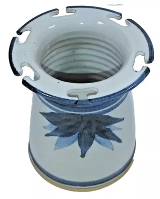 Buy Ceramic Spoon Holder Pot Off-White With Blue Flower Utensil Pot For Tea-Spoons • 11.99£