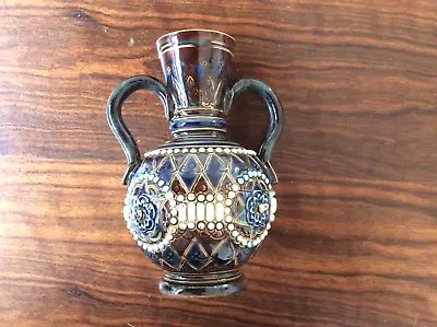 Buy Miniature Doulton Lambeth Vase With Bejewelled Decoration • 65£