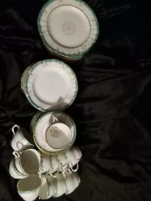 Buy 32pcs. Antique 1800's  KPM China Set Turquoise Gold Cups Saucers Plates • 433.75£