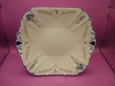 Buy SHELLEY BONE CHINA SANDWICH OR CAKE PLATE IN THE BLUE IRIS DESIGN C 1920's 30'S. • 15.50£