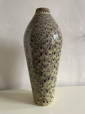 Buy Large Studio Bottle Ceramic Art Vase West German Style Honeycomb Leopard Print • 18.50£