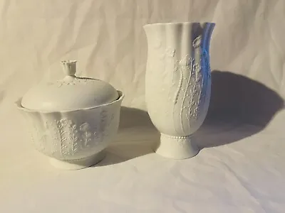 Buy Mid Century Modern Porcelain Bisque A.K. Kaiser Vase & Candy Bowl Manfred Frey • 168.13£