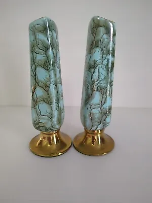 Buy Delft Ware Hand Painted Brass Bud Vase Made In Holland 8' Tall • 25.92£