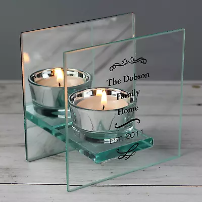 Buy Personalised Antique Scroll Mirrored Glass Tea Light Candle Holder • 18.95£