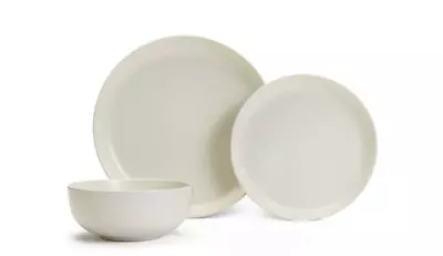Buy Habitat 12 Piece Stoneware Dinner Set - White • 20£