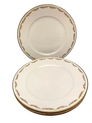 Buy Vintage Wm Guerin & Co. France Limoges China 3 Dinner Plates 9.75  Rose Pattern • 17.07£
