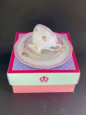 Buy Royal Albert Candy Collection Love Lilac Tea Cup, Saucer & 20cm Plate Trio Set • 65£