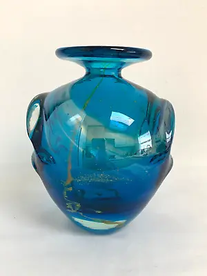 Buy Signed Vintage Mdina Malta Pulled Ear Art Glass Vase • 29.95£