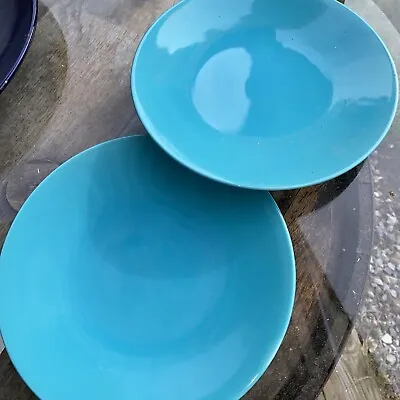 Buy PAIR Marks Spencer M&S Andante Salad Plates 8” TEAL BLUE #8592 Multiple Avail • 14.96£