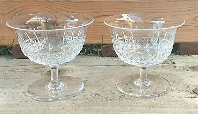 Buy Two Webb Glass Deep Diamond Crystal Champagne/cocktail/bowl Glasses 1936 - 1949 • 19£