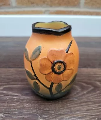 Buy Lovely Small Vintage Orange & Green Danish P. Ipsens Enkes Pottery Vase  • 9.99£